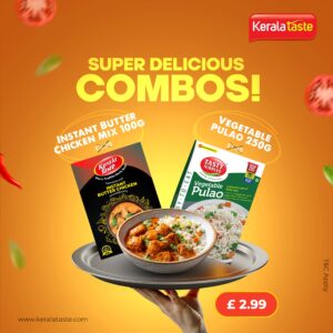 Kerala Taste Instant Butter Chicken Mix 100g  & Tasty Nibbles Vegetable Pulao 250g Combo